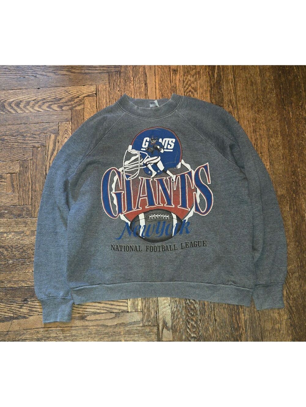 VTG New York Giants Crewneck Sweatshirt Men's Large 90's USA Made Gray RARE READ